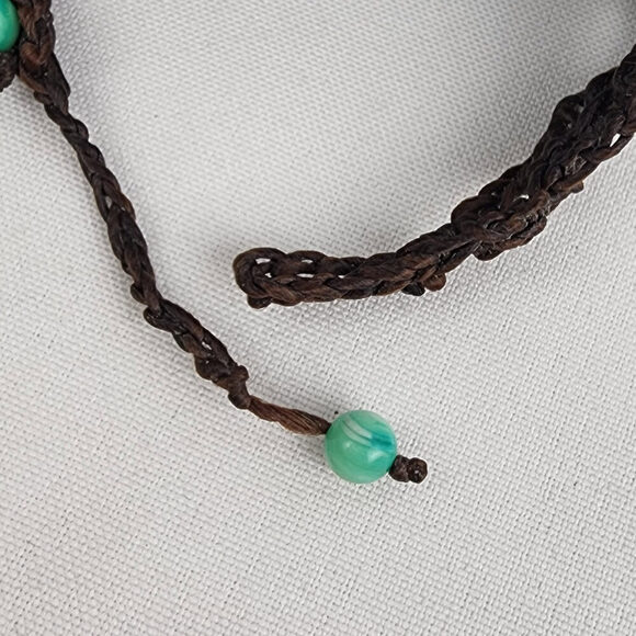 Hand Made Green Beaded Floral Statement Bracelet - Picture 4 of 7